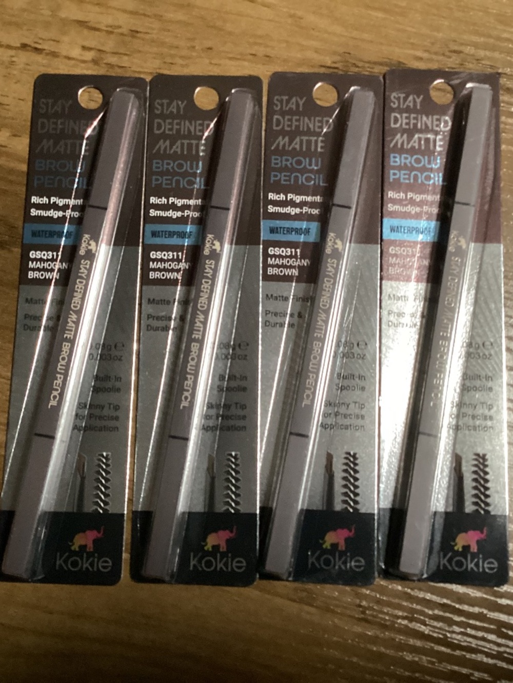 Kokie Stay Defined Matte Brow Pencil Mahogany Brown Bundle 4-pack New